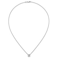 14K White Gold 1.50 Carat Certified Lab Grown Diamond VS+ F+ Round Complete Four Prong Solitaire Necklace, 18" view 4