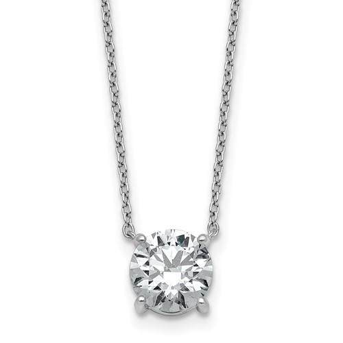 14K White Gold 1.50 Carat Round Four Prong Pendant Mounting