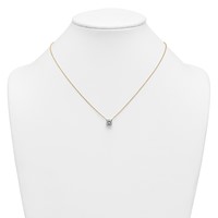 14K Yellow Gold 1.50 Carat Certified Lab Grown Diamond VS+ F+ Round Complete Four Prong Solitaire Necklace, 18" view 3