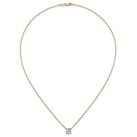 14K Yellow Gold 1.50 Carat Certified Lab Grown Diamond VS+ F+ Round Complete Four Prong Solitaire Necklace, 18" view 4