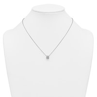 14K White Gold 2 Carat Certified Lab Grown Diamond VS+ F+ Round Complete Four Prong Solitaire Necklace, 18" view 3