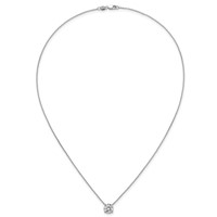 14K White Gold 2 Carat Certified Lab Grown Diamond VS+ F+ Round Complete Four Prong Solitaire Necklace, 18" view 4