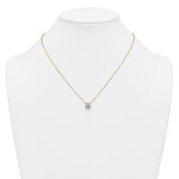 14K Yellow Gold 2 Carat Certified Lab Grown Diamond VS+ F+ Round Complete Four Prong Solitaire Necklace, 18" view 3