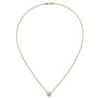 14K Yellow Gold 2 Carat Certified Lab Grown Diamond VS+ F+ Round Complete Four Prong Solitaire Necklace, 18" view 4