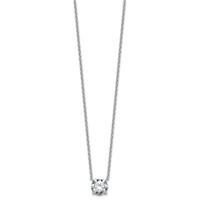 14K White Gold 2.50 Carat Certified Lab Grown Diamond VS+ F+ Round Complete Four Prong Solitaire Necklace, 18" view 2