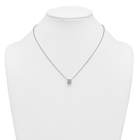 14K White Gold 2.50 Carat Certified Lab Grown Diamond VS+ F+ Round Complete Four Prong Solitaire Necklace, 18" view 3