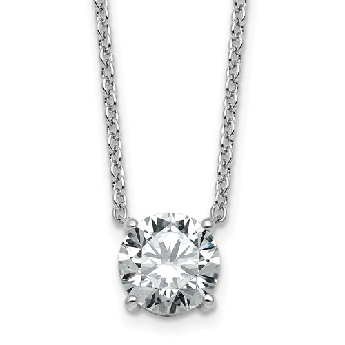 14K White Gold 2.50 Carat Round Four Prong Pendant Mounting