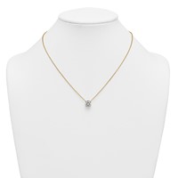 14K Yellow Gold 2.50 Carat Lab Grown Diamond VS+ F+ Round Complete Four Prong Solitaire Necklace, 18" view 3