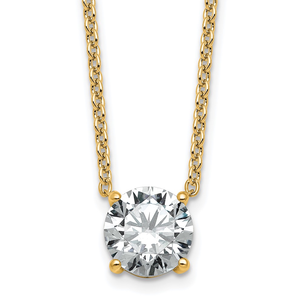 14K Yellow Gold 2.50 Carat Round Four Prong Pendant Mounting