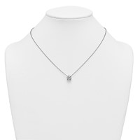 14K White Gold 3 Carat Certified Lab Grown Diamond VS+ F+ Round Complete Four Prong Solitaire Necklace, 18" view 3
