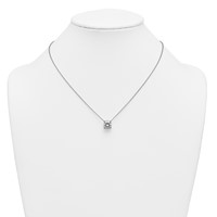 14K White Gold 3.50 Carat Lab Grown Diamond VS+ F+ Round Complete Four Prong Solitaire Necklace, 18" view 3