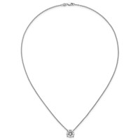 14K White Gold 3.50 Carat Lab Grown Diamond VS+ F+ Round Complete Four Prong Solitaire Necklace, 18" view 4