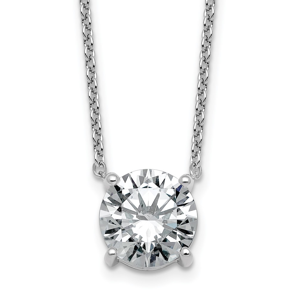 14K White Gold 3.50 Carat Round Four Prong Pendant Mounting