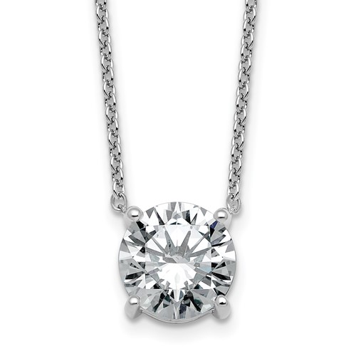 14K White Gold 3.50 Carat Round Four Prong Pendant Mounting