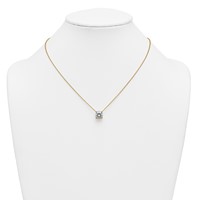 14K Yellow Gold 3.50 Carat Certified Lab Grown Diamond VS+ F+ Round Complete Four Prong Solitaire Necklace, 18" view 3