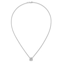 14K White Gold 4 Carat Lab Grown Diamond VS+ F+ Round Complete Four Prong Solitaire Necklace, 18" view 4