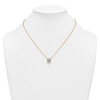 14K Yellow Gold 4 Carat Certified Lab Grown Diamond VS+ F+ Round Complete Four Prong Solitaire Necklace, 18" view 3