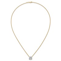 14K Yellow Gold 4 Carat Certified Lab Grown Diamond VS+ F+ Round Complete Four Prong Solitaire Necklace, 18" view 4