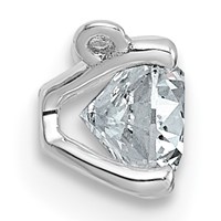 14K White Gold 0.50 Carat Lab Grown Diamond VS+ F+ Round Complete Four Prong Chain Slide Pendant view 2