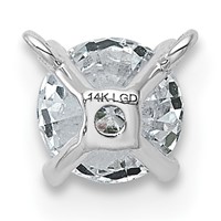 14K White Gold 0.50 Carat Lab Grown Diamond VS+ F+ Round Complete Four Prong Chain Slide Pendant view 3