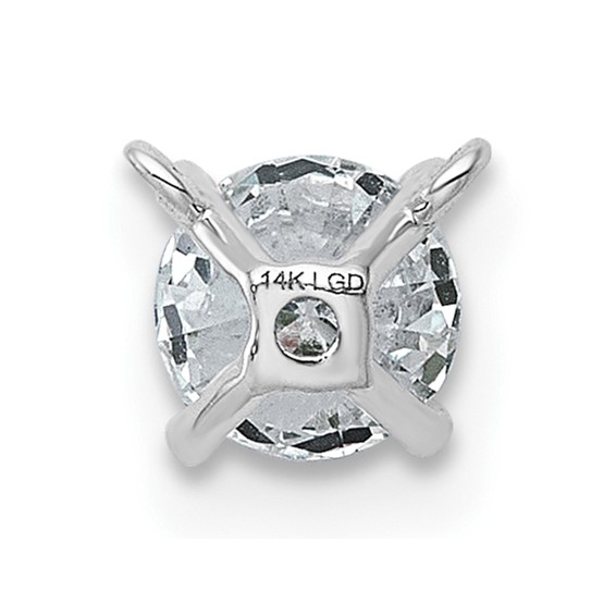 Gold Lab Grown Diamond Solitaire 3-Prong Chain Slide