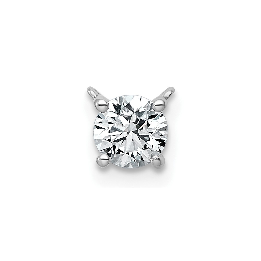 14K White Gold 0.50 Carat Round Four Prong Chain Slide Mounting