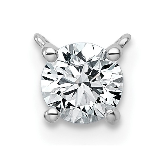 Gold Lab Grown Diamond Solitaire 3-Prong Chain Slide