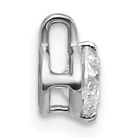 14K White Gold 0.50 Carat Lab Grown Diamond VS+ F+ Round Complete Bezel Set Chain Slide Pendant view 2