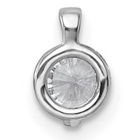 14K White Gold 0.50 Carat Lab Grown Diamond VS+ F+ Round Complete Bezel Set Chain Slide Pendant view 3