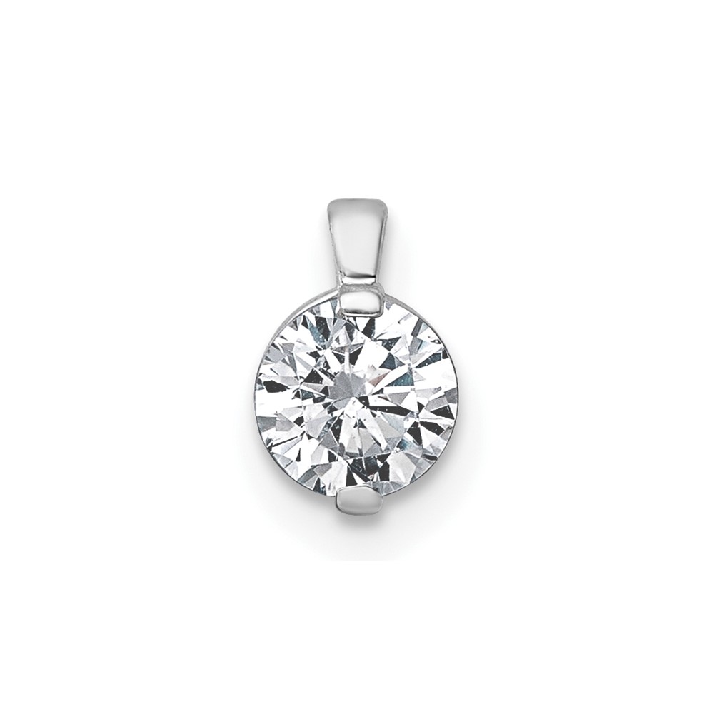 14K White Gold 0.50 Carat Round Bezel Chain Slide Mounting