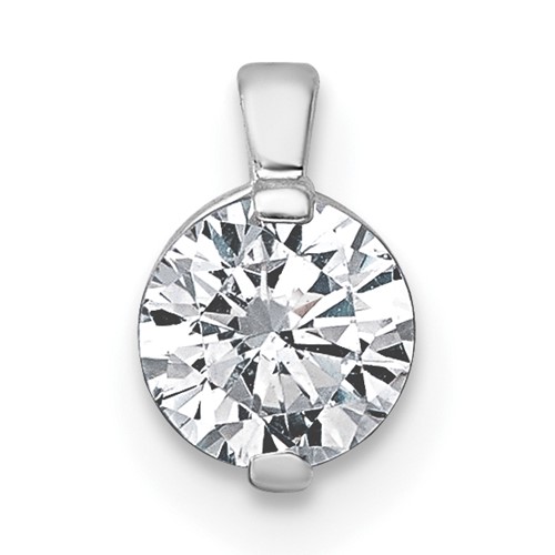 14K White Gold 0.50 Carat Round Bezel Chain Slide Mounting