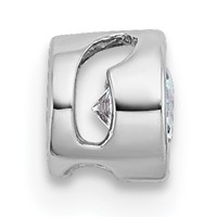 14K White Gold 0.25 Carat Lab Grown Diamond VS+ F+ Round Complete Bezel Set Chain Slide Pendant view 2