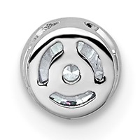 14K White Gold 0.25 Carat Lab Grown Diamond VS+ F+ Round Complete Bezel Set Chain Slide Pendant view 3