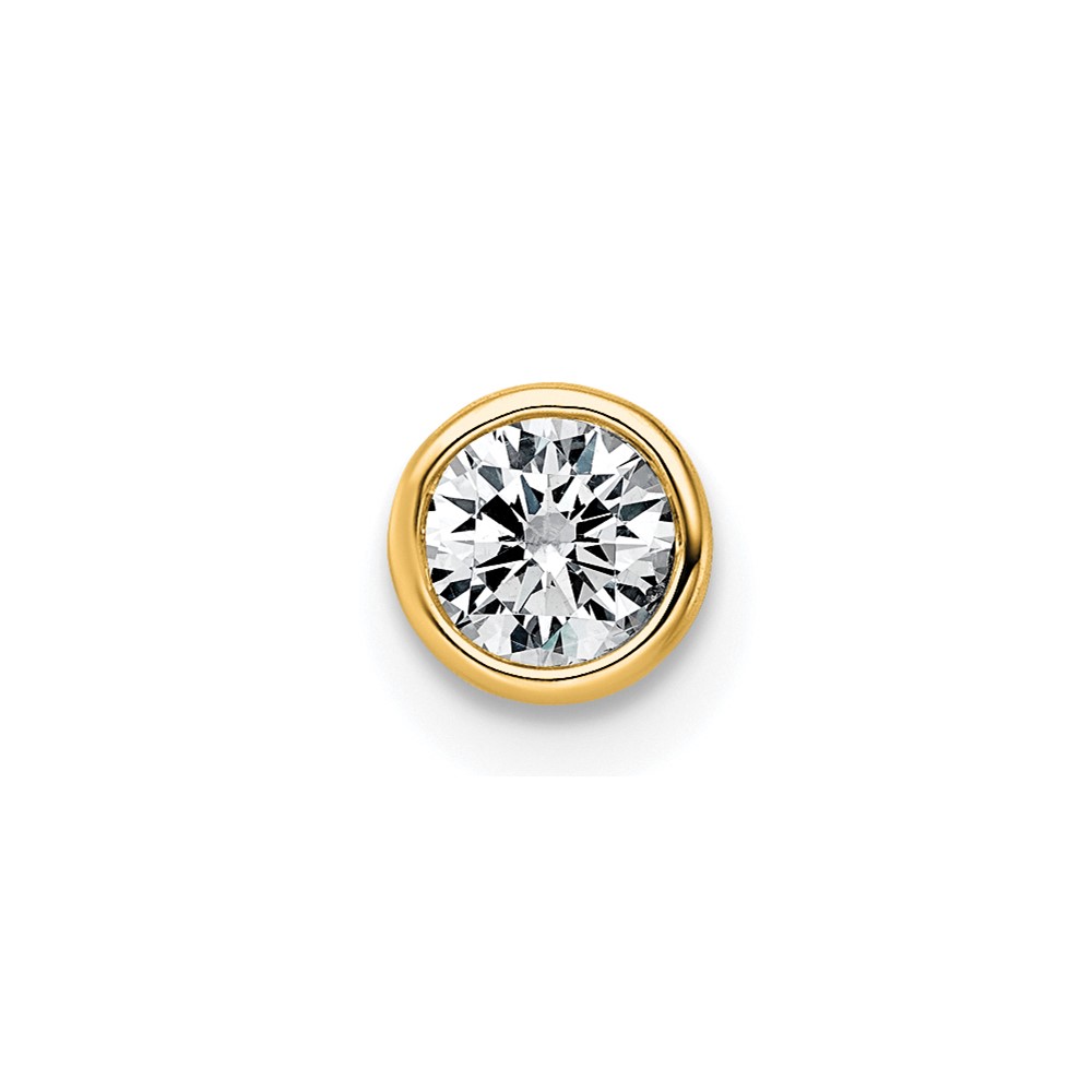 14K Yellow Gold 0.25 Carat Round Bezel Chain Slide Mounting