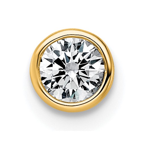 14K Yellow Gold 0.25 Carat Round Bezel Chain Slide Mounting