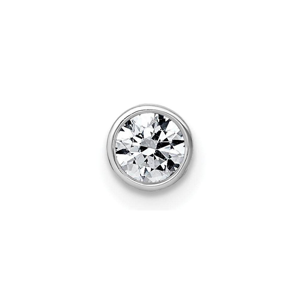 14K White Gold 0.33 Carat Round Bezel Chain Slide Mounting
