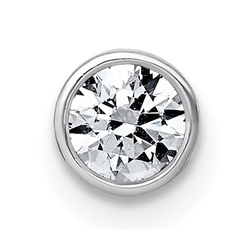 14K White Gold 0.33 Carat Round Bezel Chain Slide Mounting