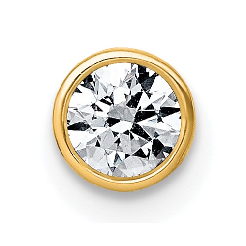 14K Yellow Gold 0.33 Carat Round Bezel Chain Slide Mounting