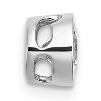 14K White Gold 0.38 Carat Lab Grown Diamond VS+ F+ Round Complete Bezel Set Chain Slide Pendant view 2