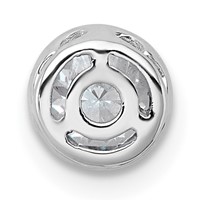 14K White Gold 0.38 Carat Lab Grown Diamond VS+ F+ Round Complete Bezel Set Chain Slide Pendant view 3