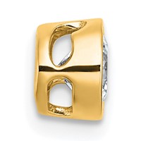 14K Yellow Gold 0.38 Carat Lab Grown Diamond VS+ F+ Round Complete Bezel Set Chain Slide Pendant view 2