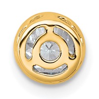 14K Yellow Gold 0.38 Carat Lab Grown Diamond VS+ F+ Round Complete Bezel Set Chain Slide Pendant view 3