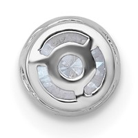 14K White Gold 0.50 Carat Lab Grown Diamond VS+ F+ Round Complete Bezel Set Chain Slide Pendant view 3