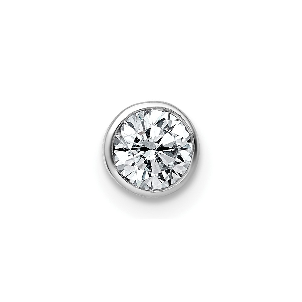 14K White Gold 0.50 Carat Round Bezel Chain Slide Mounting