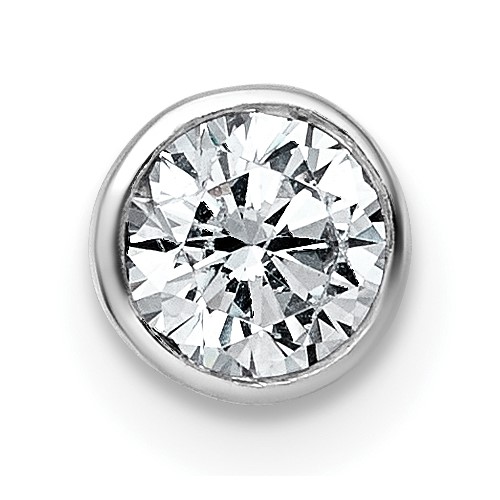 14K White Gold 0.50 Carat Round Bezel Chain Slide Mounting