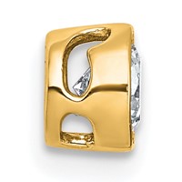 14K Yellow Gold 0.50 Carat Lab Grown Diamond VS+ F+ Round Complete Bezel Set Chain Slide Pendant view 2
