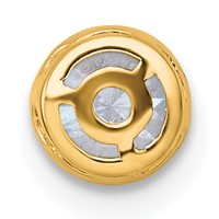 14K Yellow Gold 0.50 Carat Lab Grown Diamond VS+ F+ Round Complete Bezel Set Chain Slide Pendant view 3