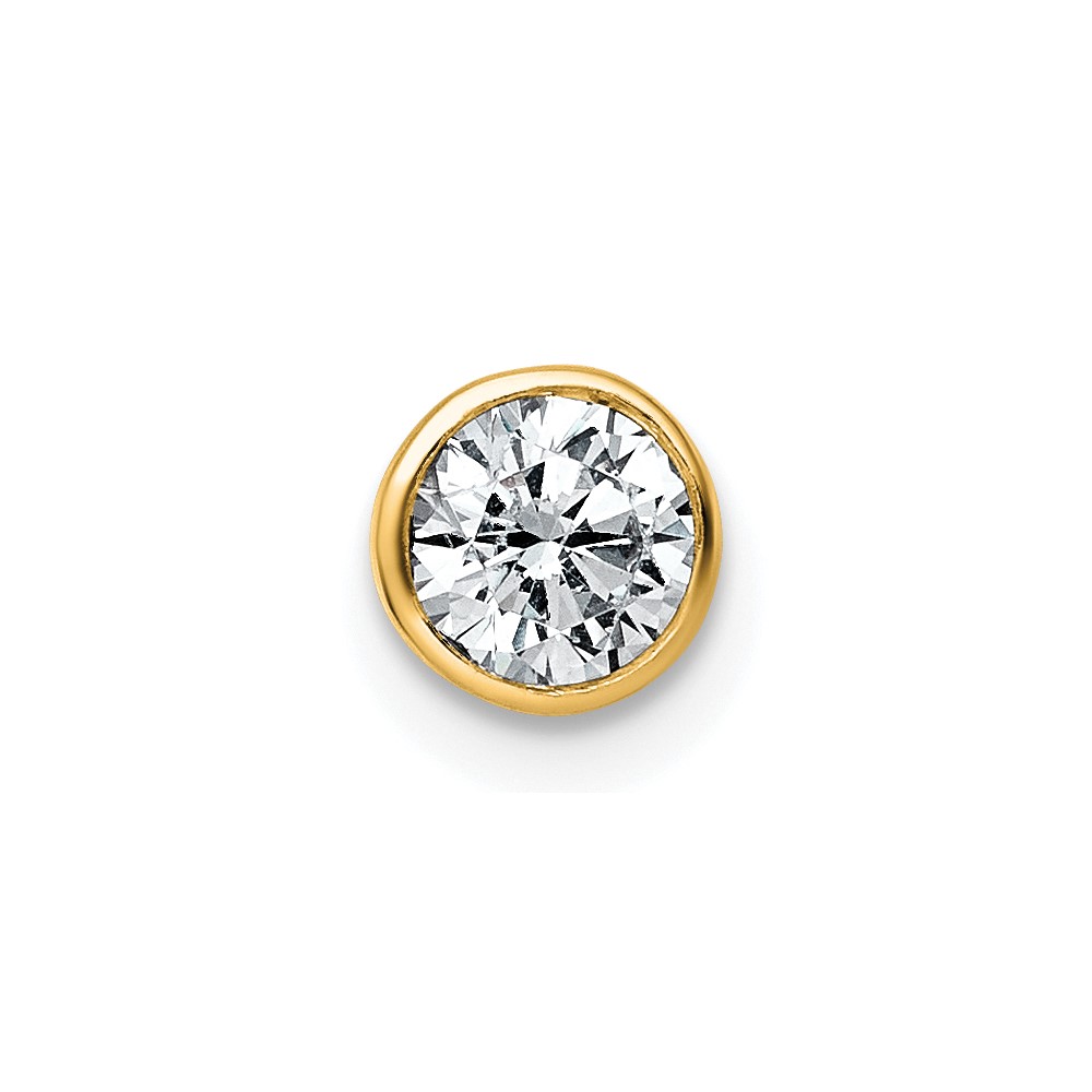 14K Yellow Gold 0.50 Carat Round Bezel Chain Slide Mounting