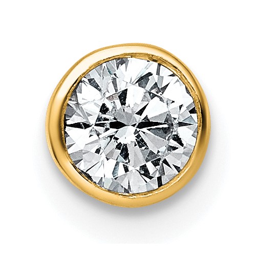 14K Yellow Gold 0.50 Carat Round Bezel Chain Slide Mounting