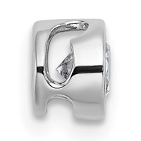 14K White Gold 0.62 Carat Lab Grown Diamond VS+ F+ Round Complete Bezel Set Chain Slide Pendant view 2